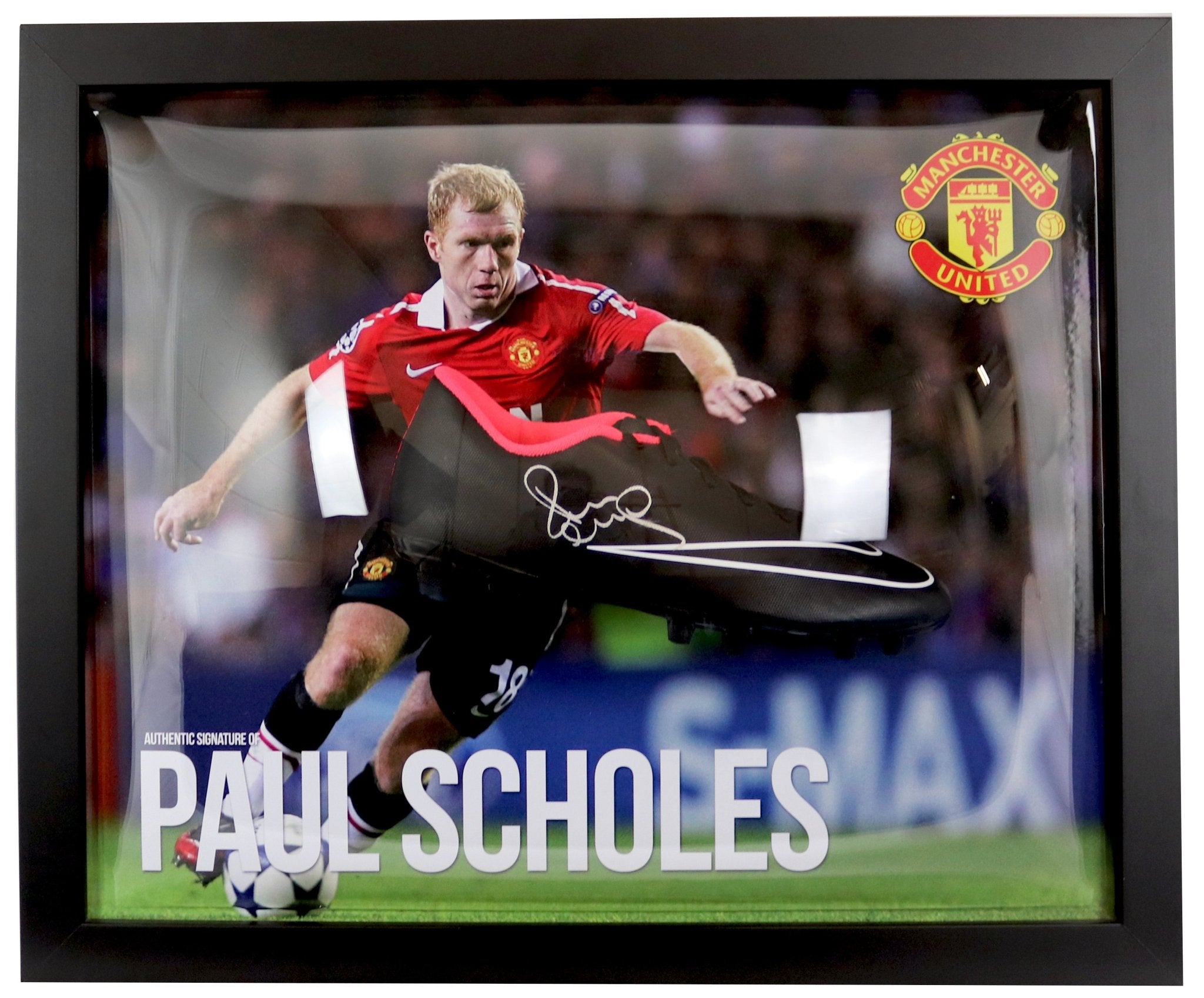 Paul Scholes signed football boot Manchester United - Memorabilia Framers Shop